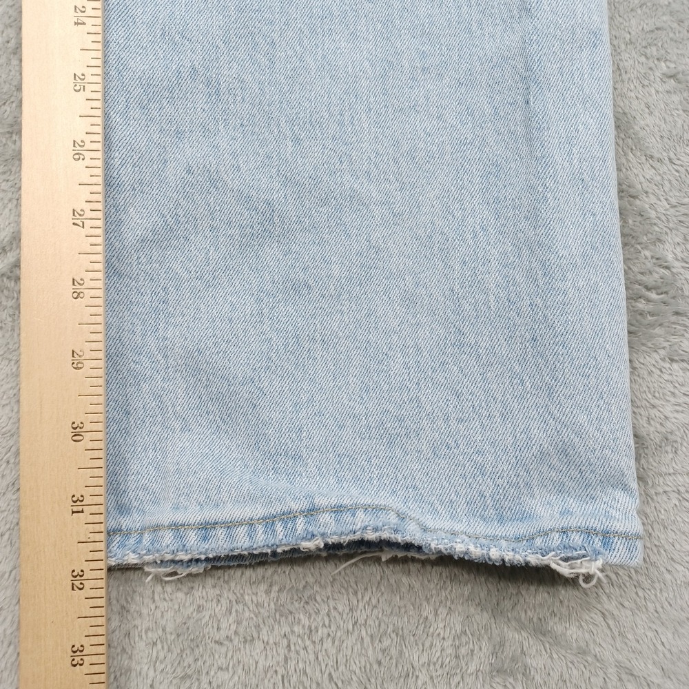 Abercrombie Fitch Jeans Womens 27 Blue Denim Baggy Low Rise Distressed - Picture 7 of 9